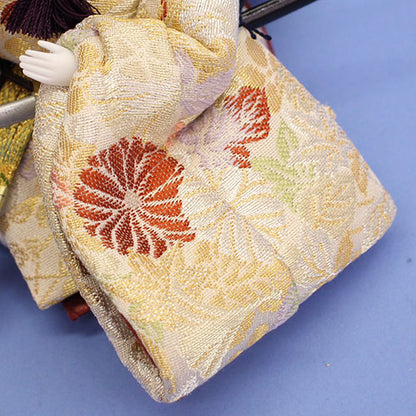 雛人形単品 親王3 柳結7g82　正絹帯地　殿袖