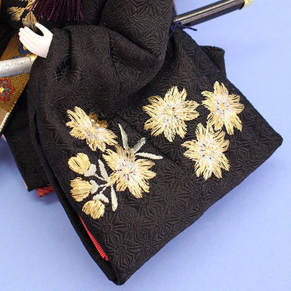 雛人形単品 親王3 柳結　８２１３５　赤黒刺繍　殿袖