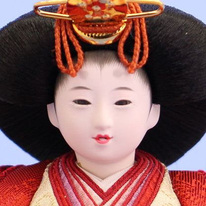 雛人形単品 親王3 柳結　８２１３５　赤黒刺繍　姫顔