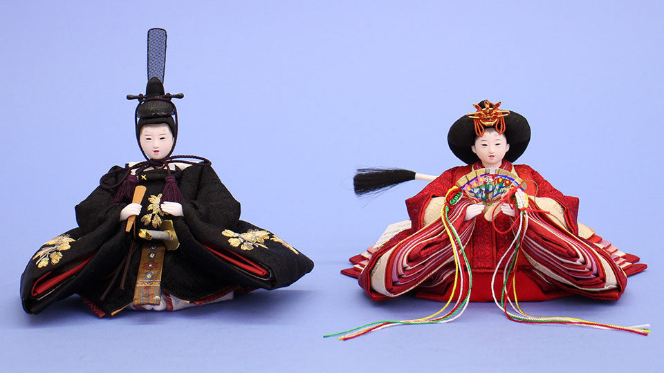 雛人形単品 親王3 柳結　８２１３５　赤黒刺繍