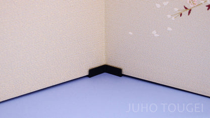 屏風  雛人形用 10号 四曲包込 キラ金桜　揺れ止め