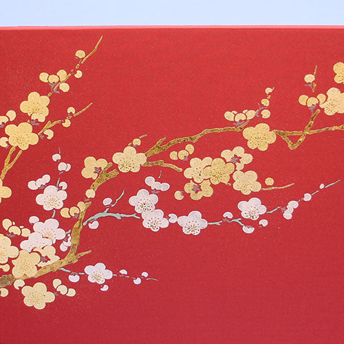 10号三曲包み込み屏風　梅流水　ズーム