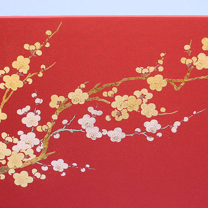 10号三曲包み込み屏風　梅流水　ズーム