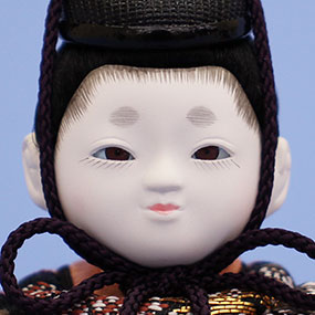 木目込み雛人形単品 No130 春日雛 黒冠０１　殿顔