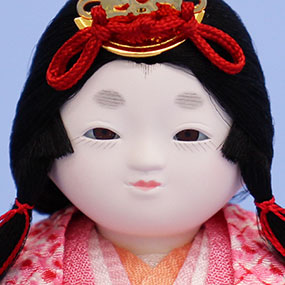 木目込み雛人形単品 No130 春日雛 黒冠０１　姫顔