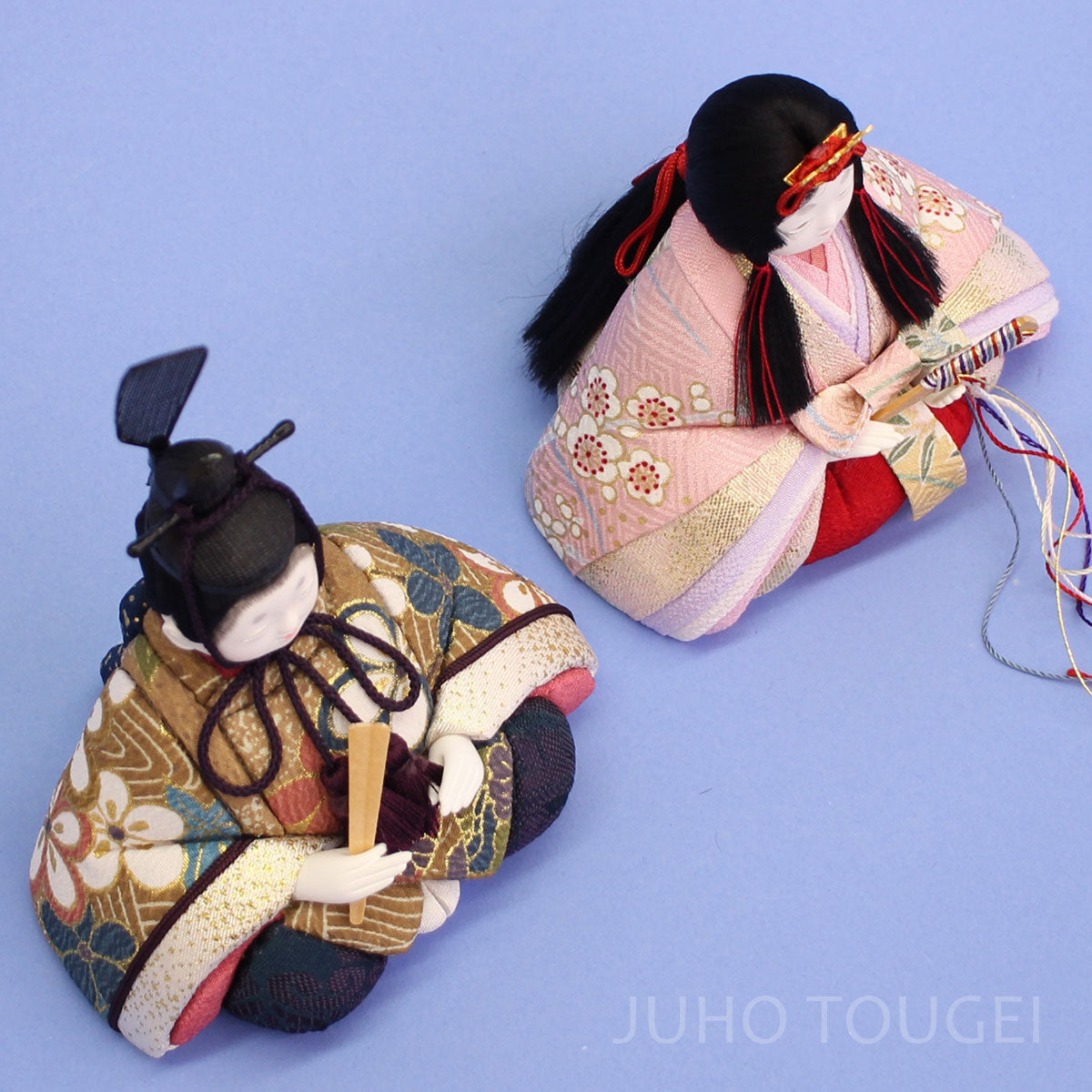 木目込み雛人形単品 No130 春日雛 黒冠０２　上から