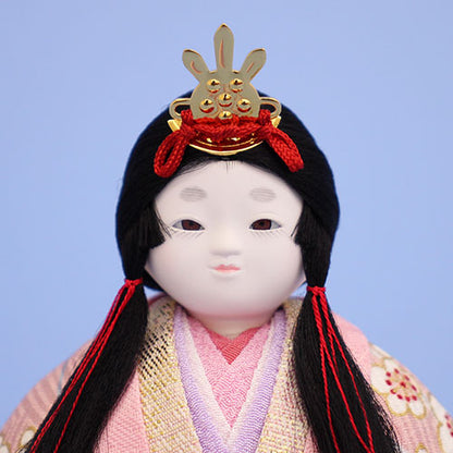 木目込み雛人形単品 No130 春日雛 黒冠０２　姫顔