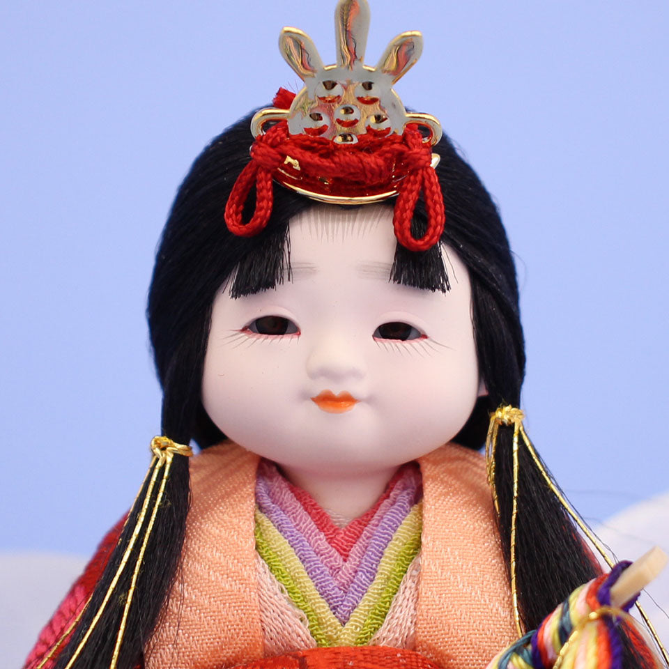 木目込み雛人形単品 JUHO-TOUGEI ふく　０１黒赤　姫顔