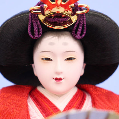 雛人形単品 親王5 京十二番　極上金彩刺繍　赤　姫顔