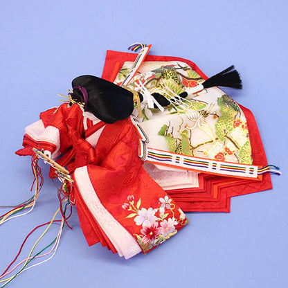雛人形単品 親王5 京十二番　極上金彩刺繍　赤　姫姿