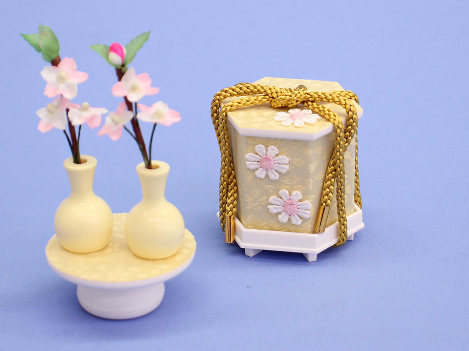 雛人形平飾り 幅60㎝ 京十二番正絹刺繍(白)親王 グリーン蒼桜