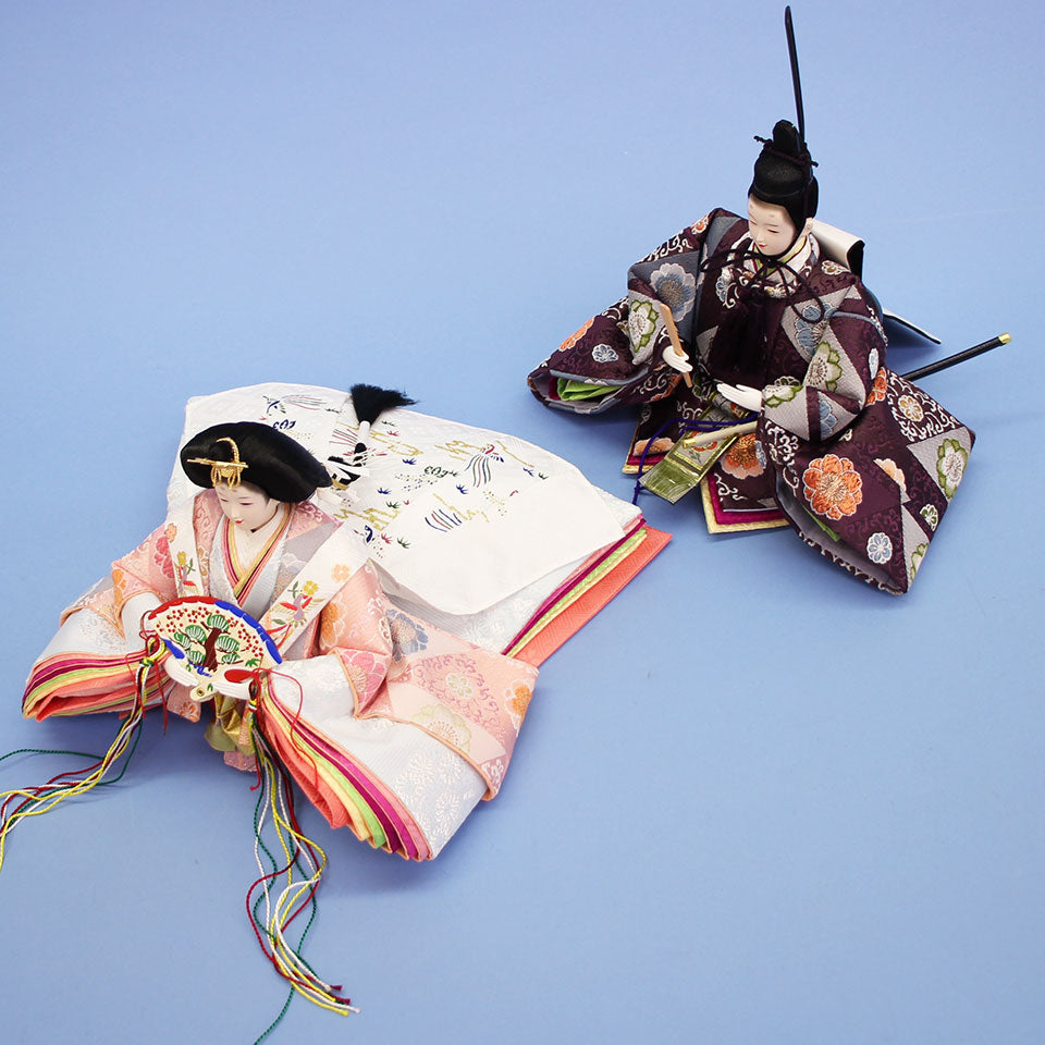 99雛人形三段飾り 三五金襴五人 家具調桜 – 寿鳳人形の東芸