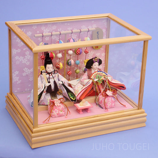 小芥子親王 吊るし飾り付き白木ケース　横から