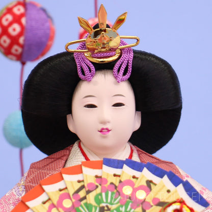 小芥子親王 吊るし飾り付き白木ケース　姫顔