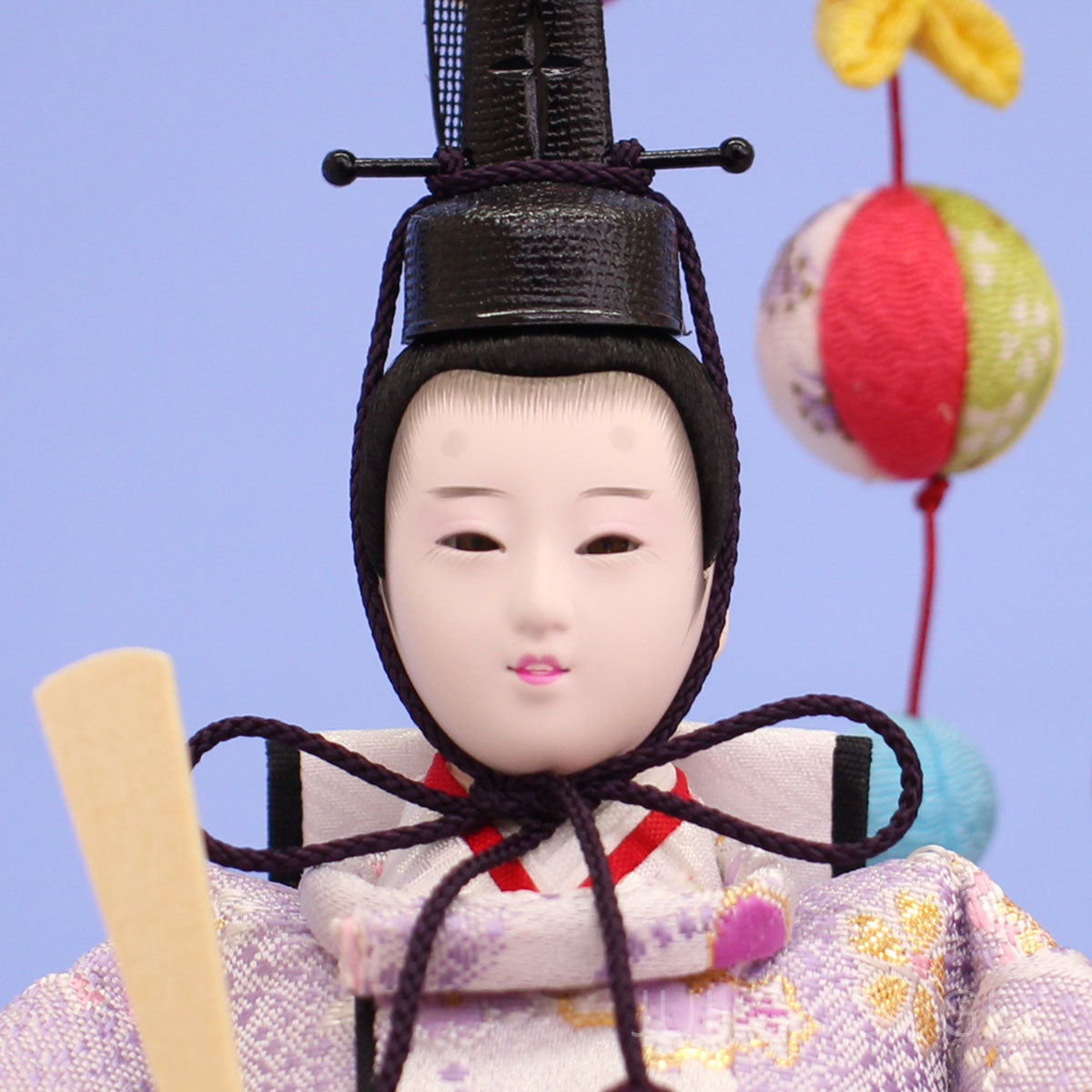 小芥子親王 吊るし飾り付き白木ケース　殿顔