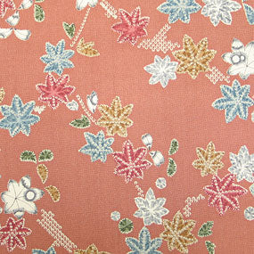 ポリエステル友禅 モミジ柄 薄めやわらかめ24cm角見本