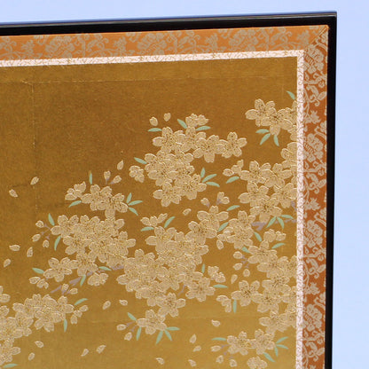 15号真鍮金二曲袋貼り　金彩桜　ズーム