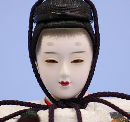 雛人形単品 親王5 京十二番　極上金彩刺繍　白赤　殿顔
