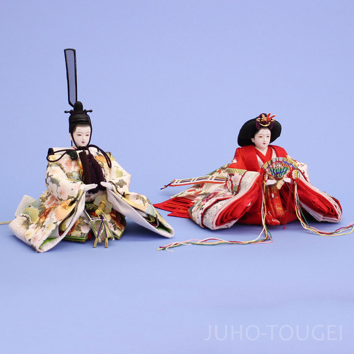 雛人形単品 親王5 京十二番　極上金彩刺繍　白赤