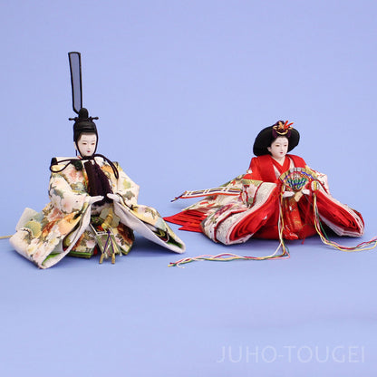 雛人形単品 親王5 京十二番　極上金彩刺繍　白赤