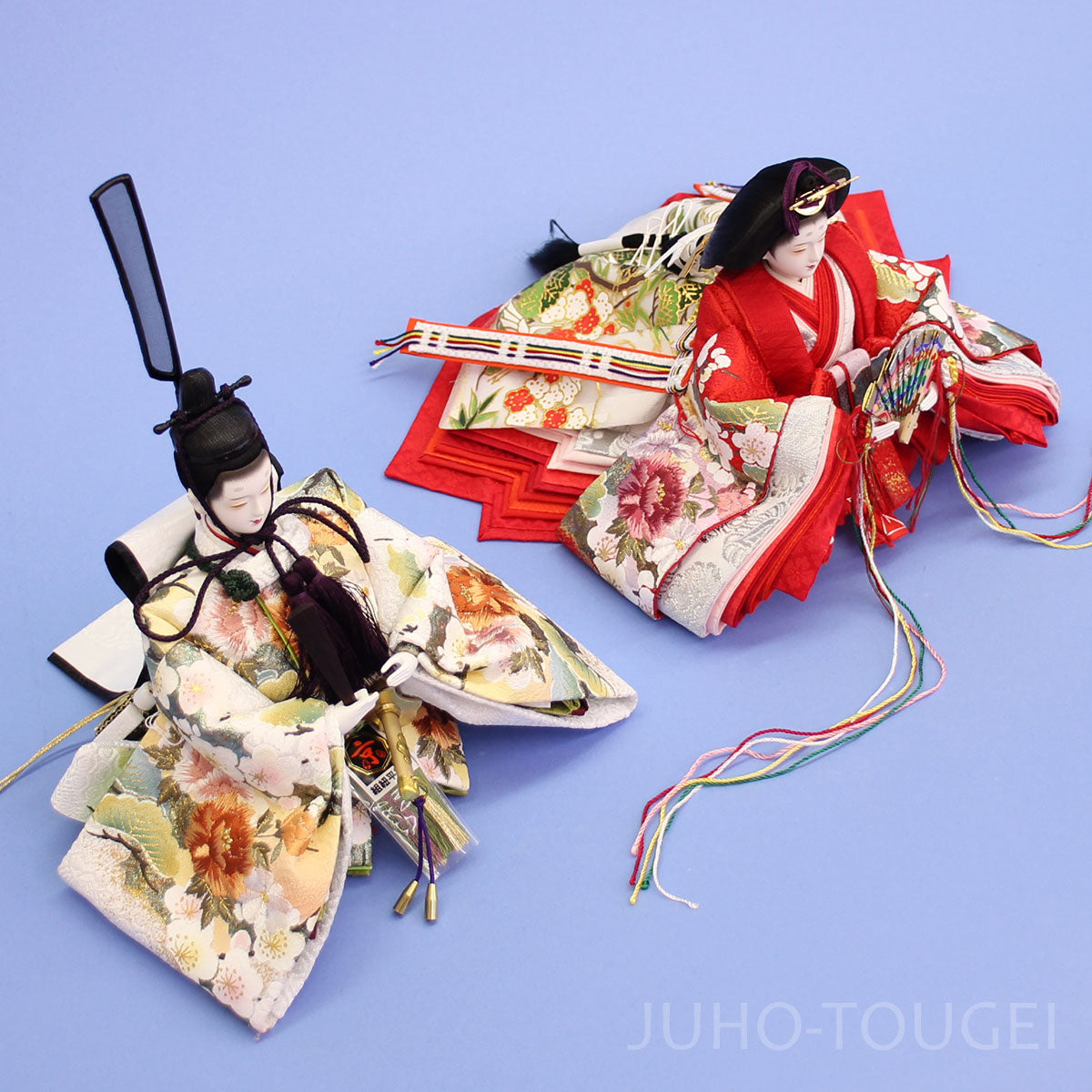 雛人形単品 親王5 京十二番　極上金彩刺繍　白赤