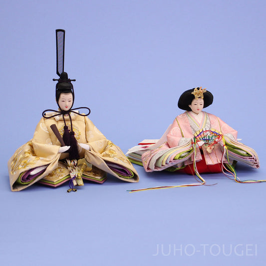 雛人形単品 親王5 京十二番　21205-PCGベージュピンク刺繍　イメージ