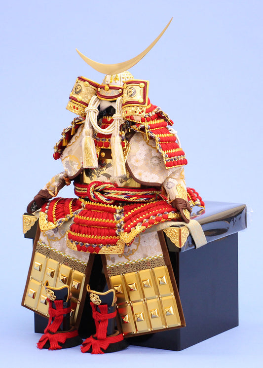 五月人形 単品鎧 高さ 44cm 皇宸作 3号白銀の伊達鎧