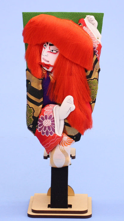 歌舞伎羽子板　8号赤獅子 スタンド付き