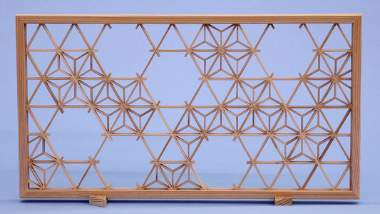 Paravent pour poupées Hina et May, hauteur 19 cm, paravent carré Kumiko (feuille de chanvre)