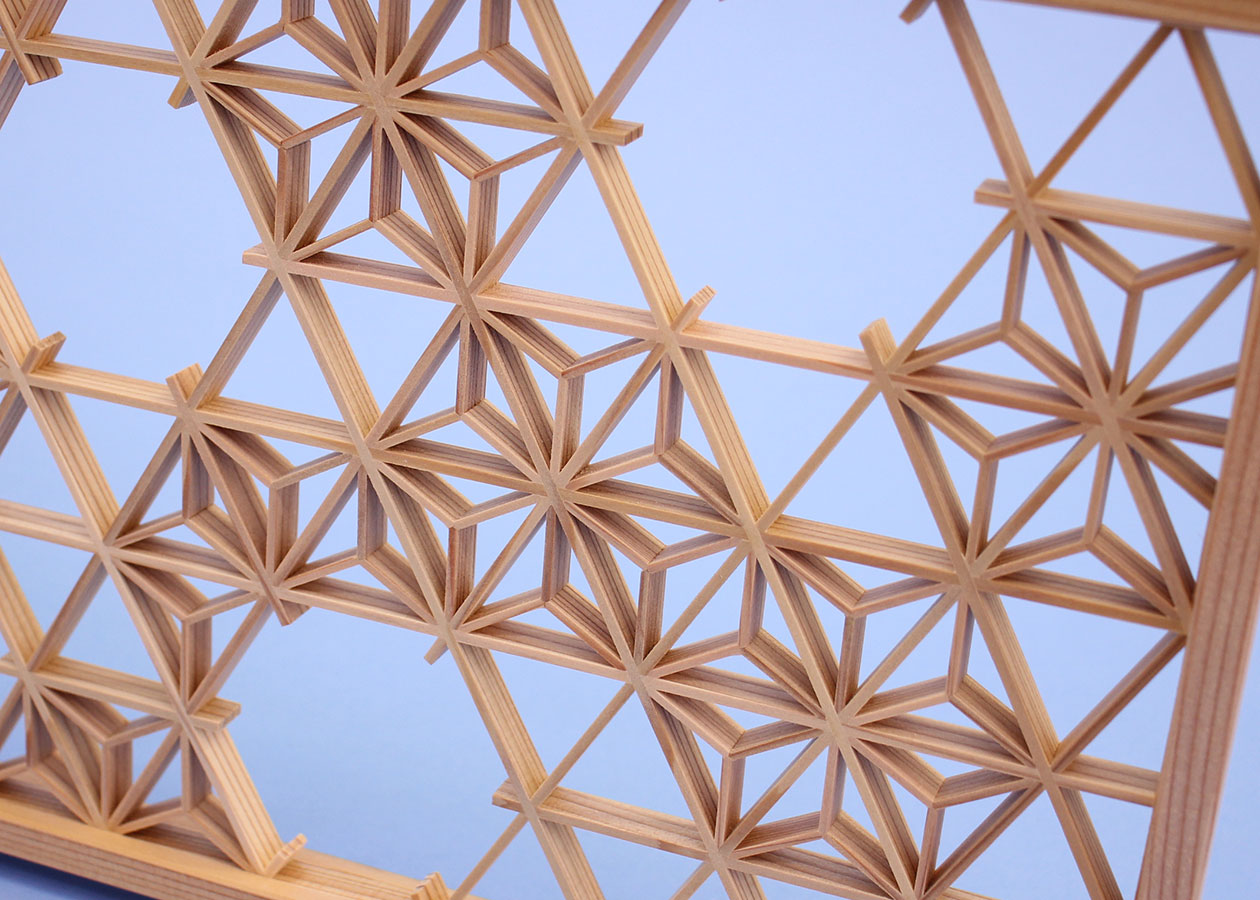 Paravent pour poupées Hina et May, hauteur 19 cm, paravent carré Kumiko (feuille de chanvre)