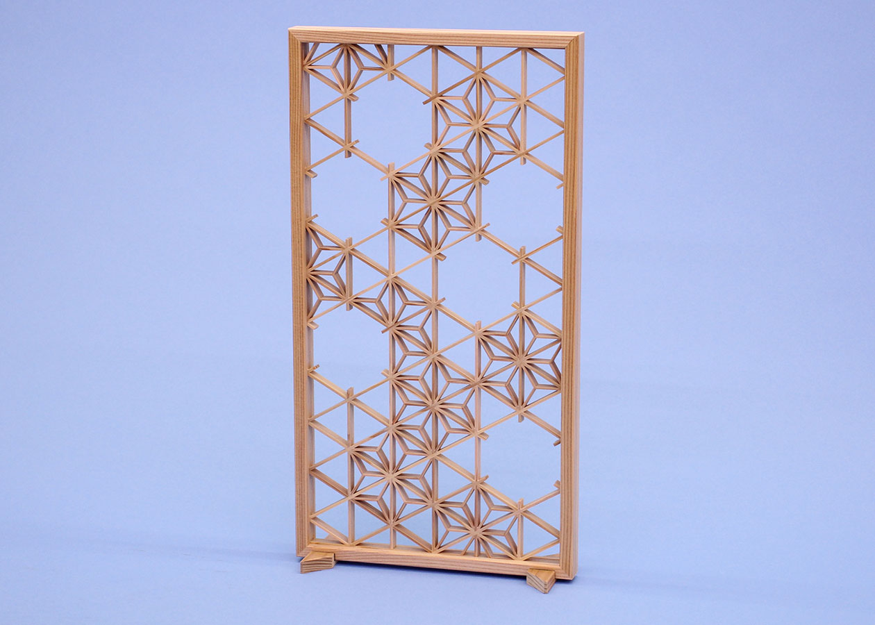 Paravent pour poupées Hina et May, hauteur 19 cm, paravent carré Kumiko (feuille de chanvre)