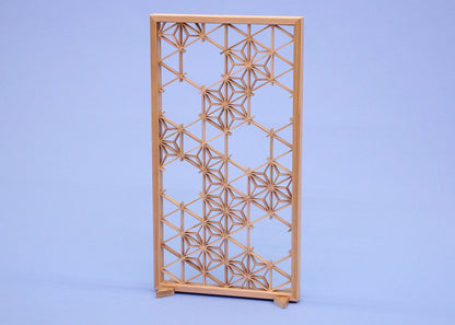 Paravent pour poupées Hina et May, hauteur 19 cm, paravent carré Kumiko (feuille de chanvre)