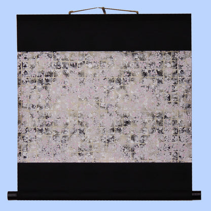 modern 掛け軸　桜銀　友禅紙