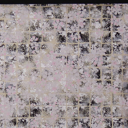 modern 掛け軸　桜銀　友禅紙