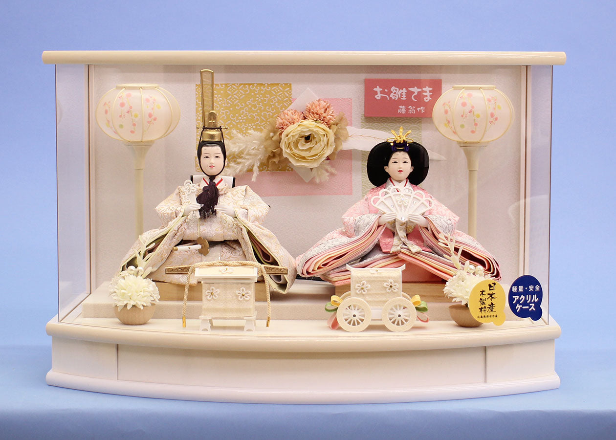 雛人形ケース飾り 二人 小三五親王 つむぎ