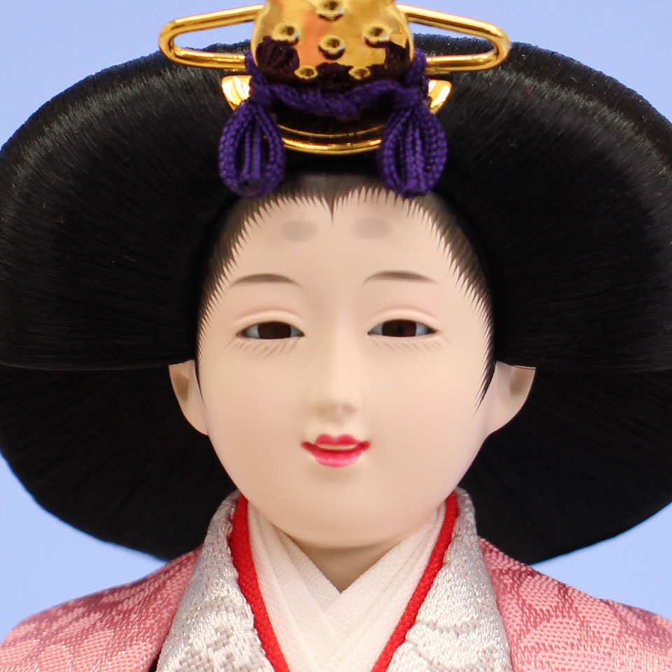 雛人形ケース飾り 二人 小三五親王 つむぎ　姫顔
