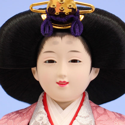 雛人形ケース飾り 二人 小三五親王 つむぎ　姫顔