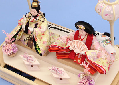 雛人形ケース飾り 二人 まめ親王まのんケース飾り　人形上から