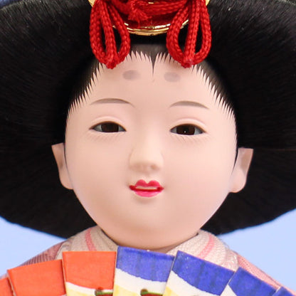 雛人形ケース飾り 二人 まめ親王まるこケース飾り　姫顔