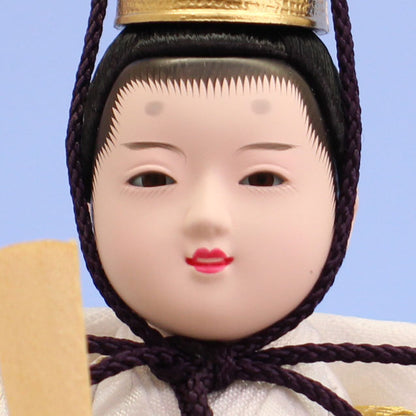 雛人形ケース飾り 二人 まめ親王まるこケース飾り　殿顔