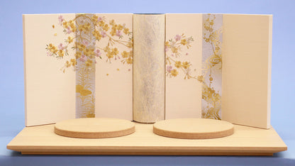 平台屏風セット 幅60cm 20号 日和桜刺繍親王台付き
