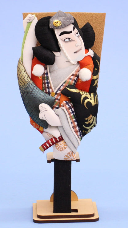 歌舞伎羽子板　8号弁慶 スタンド付き