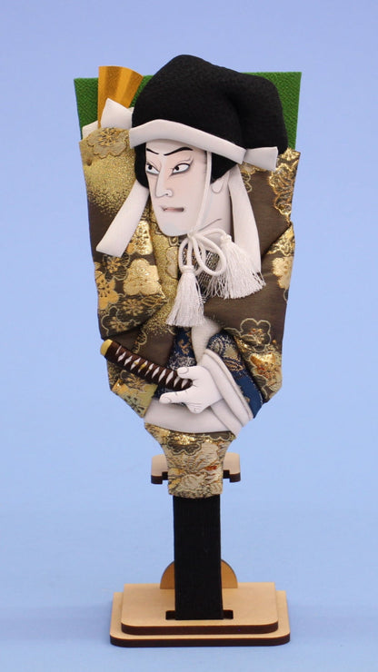 歌舞伎羽子板　8号富樫 スタンド付き