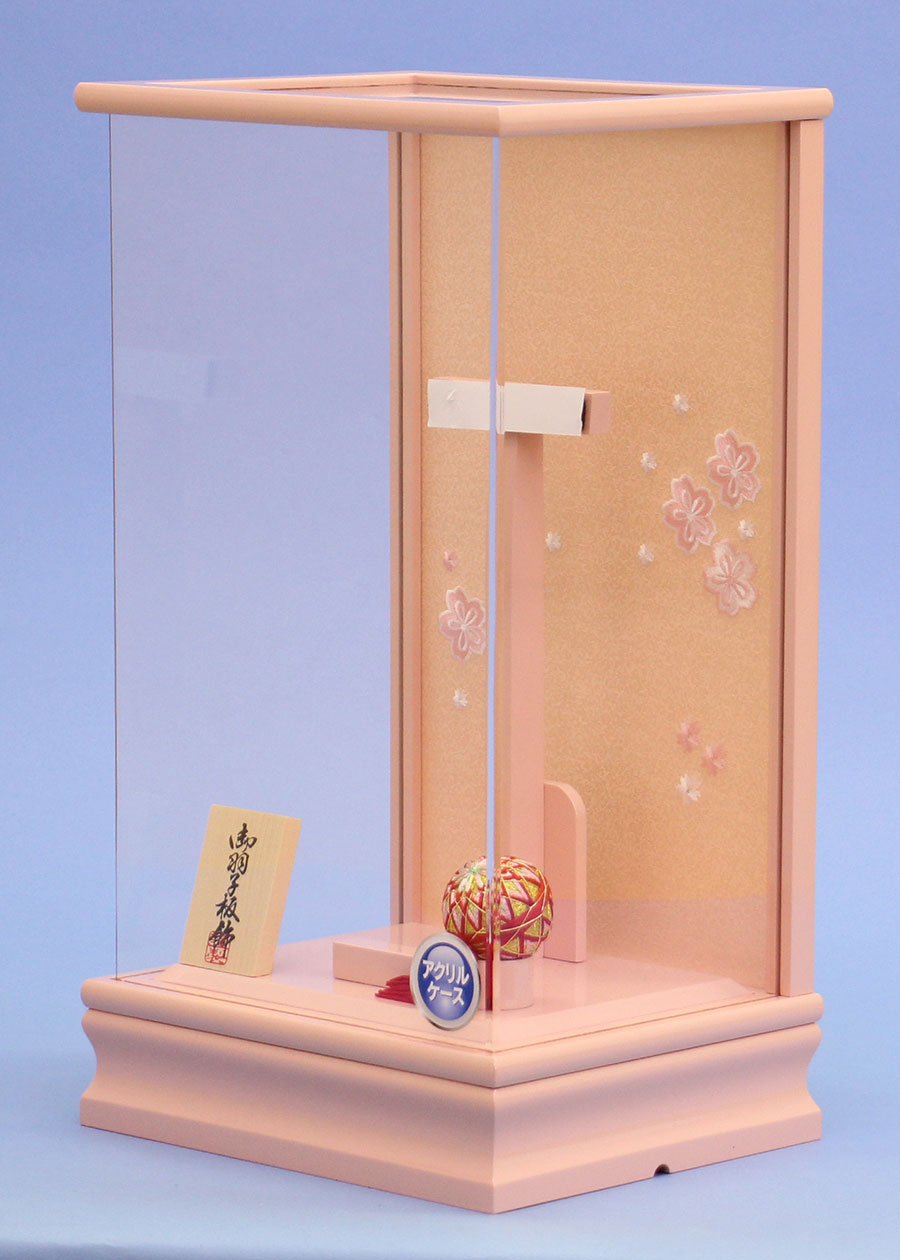 羽子板用用アクリルカブセケース（ピンク）横から