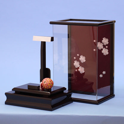 A stylish Hagoita Mashiro Kanzashi with removable No. 9 hair ornament, acrylic grape case decoration