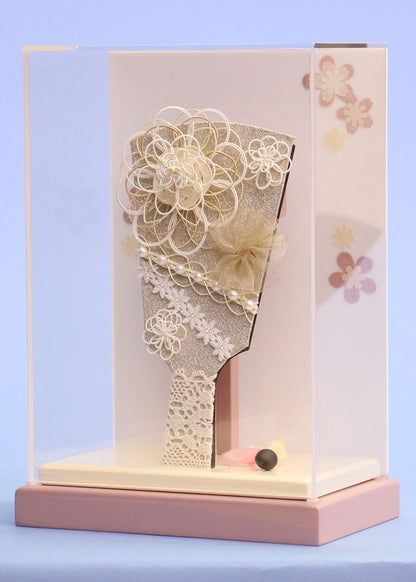 N° 6 Hagoita Mizuhiki Beige Rose Mat Étui Fin Décoration