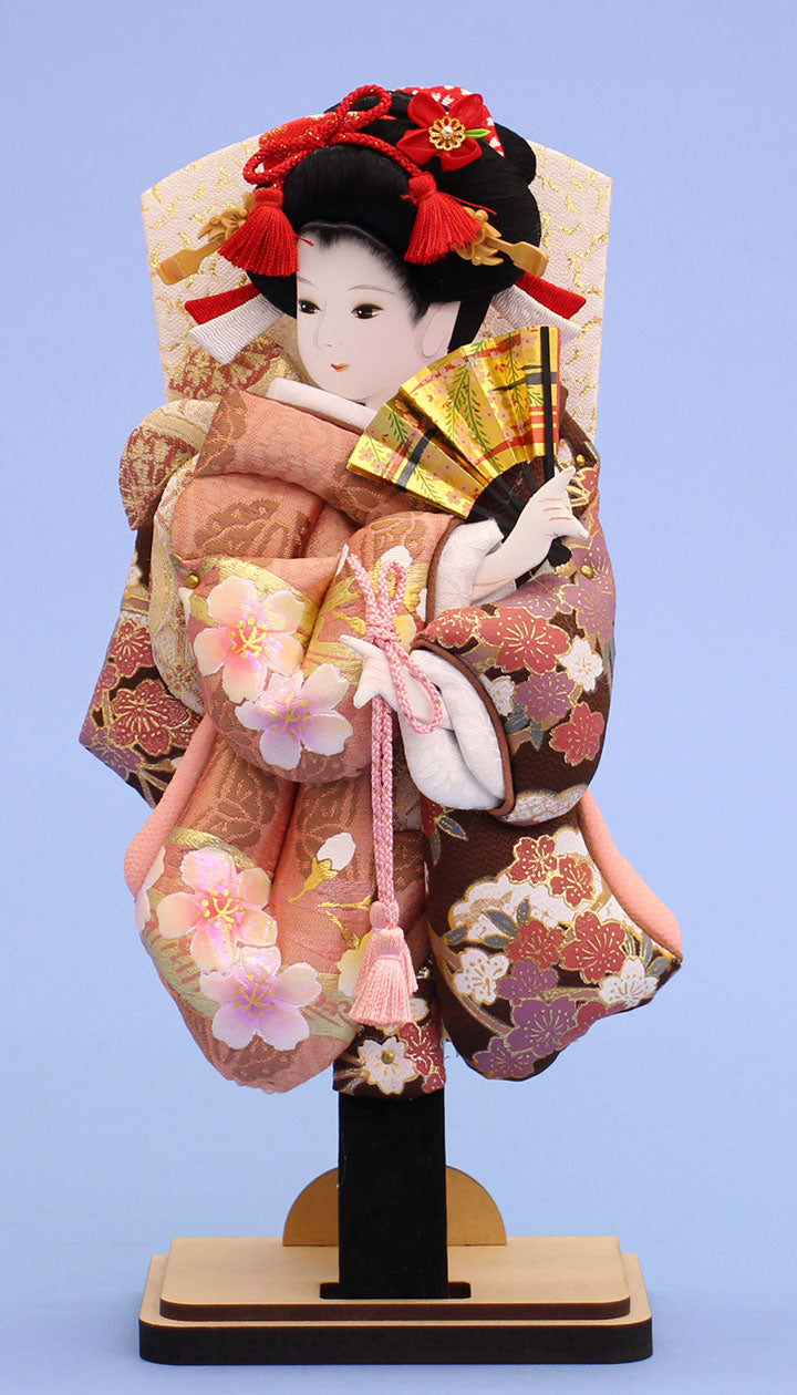 押絵羽子板 金彩華流水茶 台付き