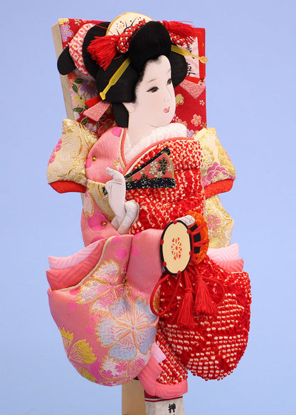 押絵羽子板 鹿の子華舞 スタンド付き　左から