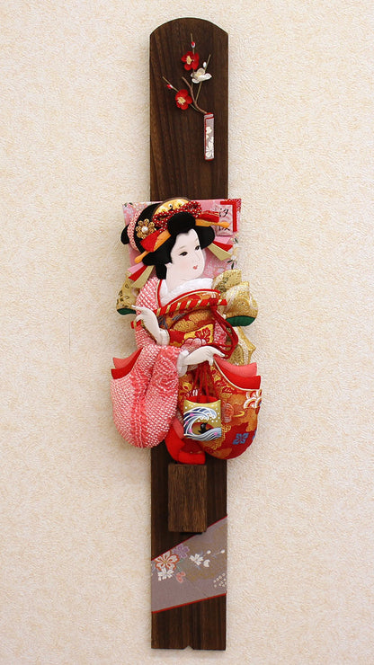 羽子板壁掛飾り 鹿の子華舞 初音