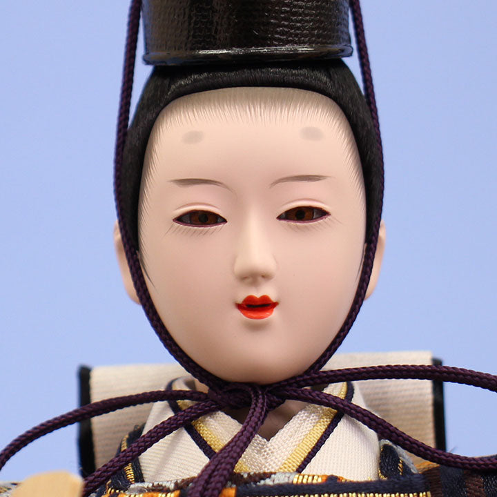 雛人形ケース飾り 二人 幅58㎝ 三五親王二人行灯付き六角ケース飾り